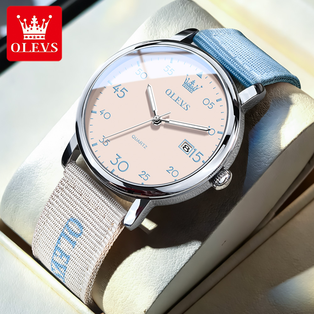 Canvas Strap Watch - Reloj de Cuarzo OLEVS, Nuevo, Estilo
