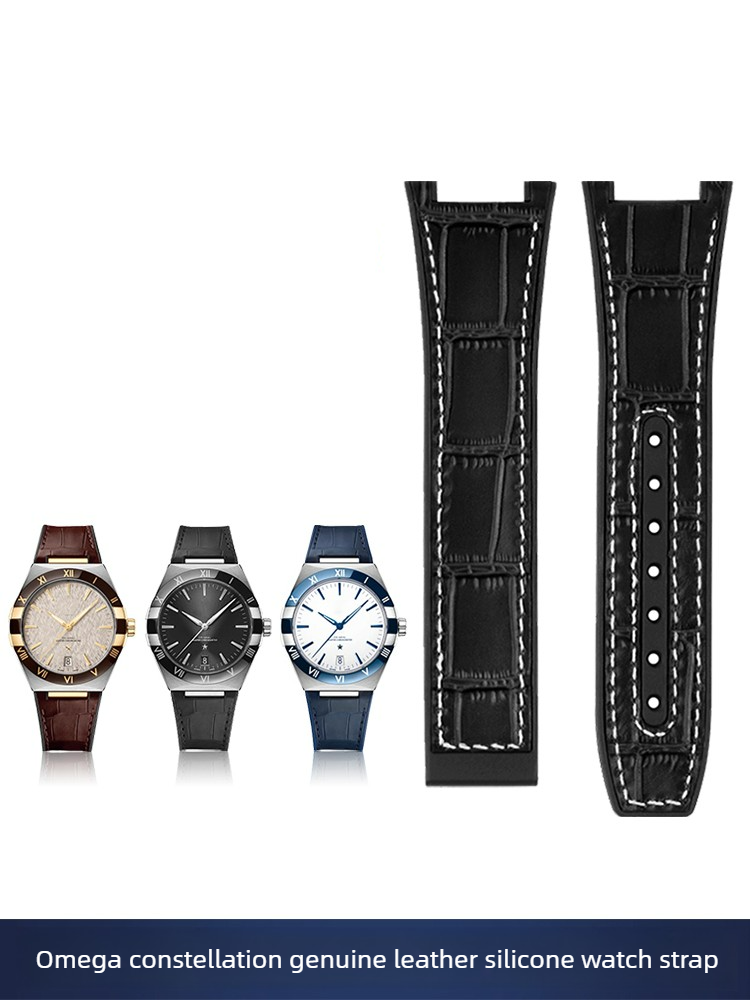 Omega Watch Constellation - Correa de reloj de cuero y