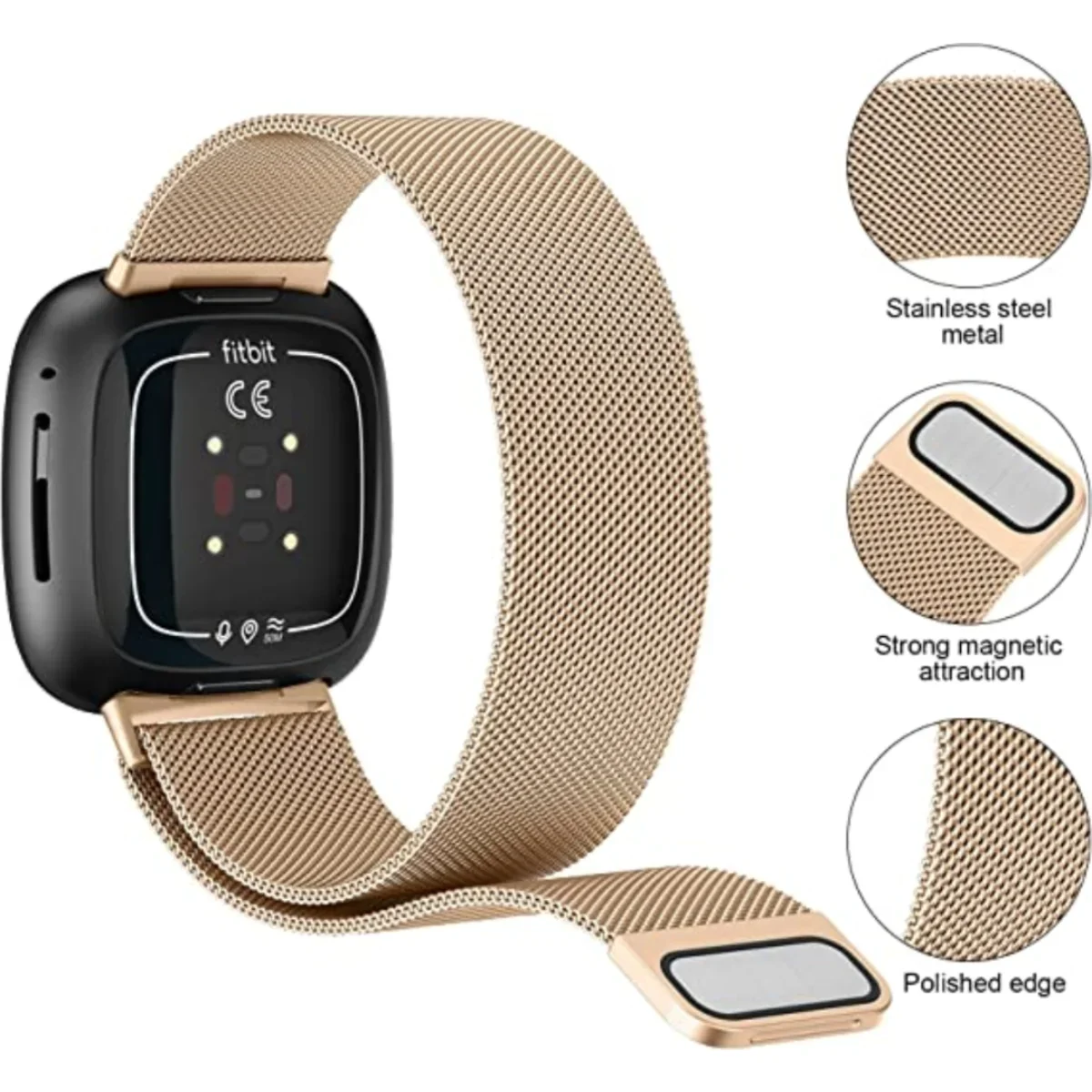 Correa milanesa para Fitbit Ve - Milanese Loop Magnetic reseña y precio
