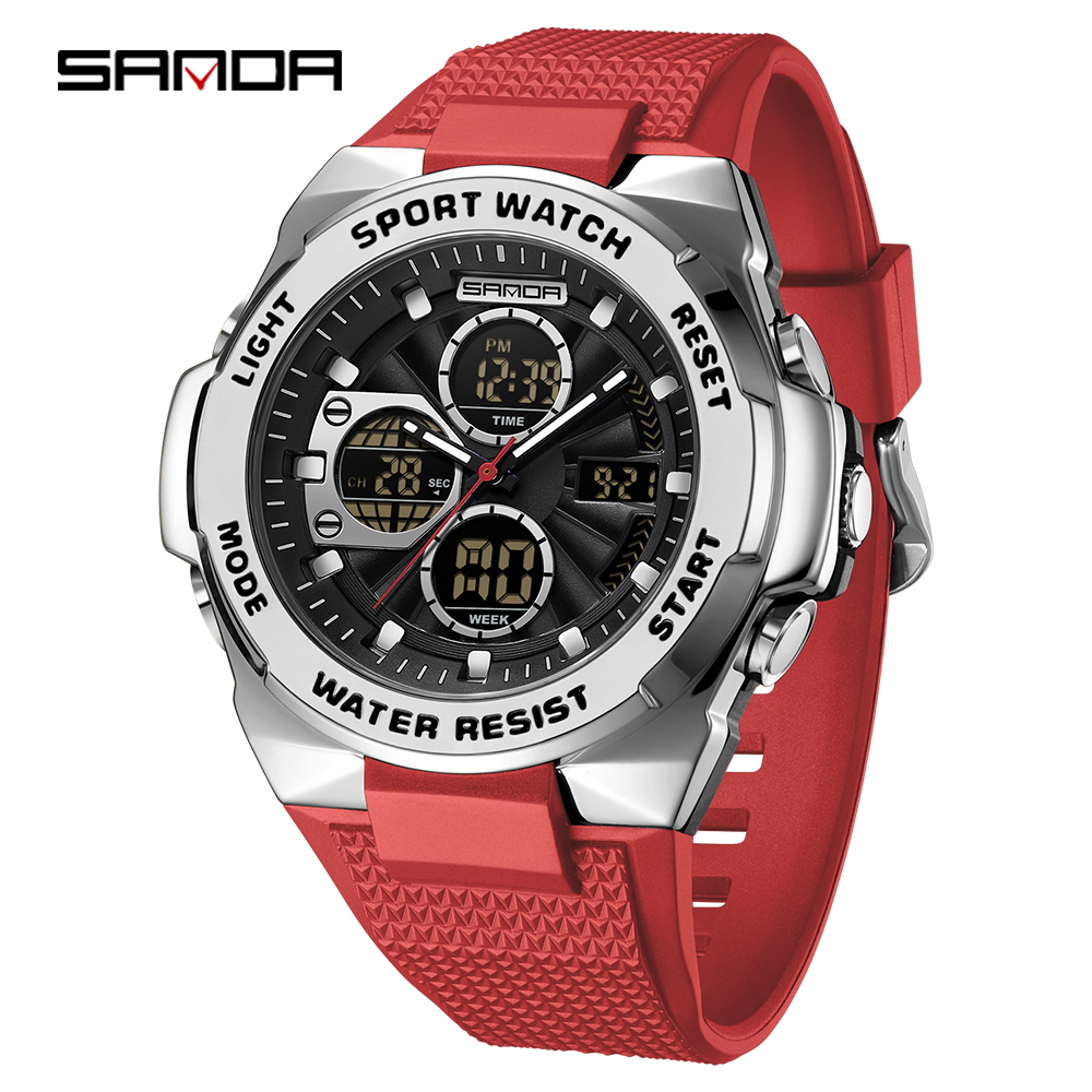Reloj de cuarzo Sanda 3378 par - Rubber Strap Diver reseña y precio