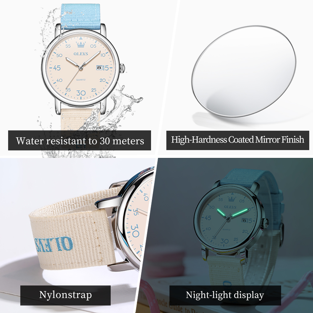 Reloj de Cuarzo OLEVS, Nuevo,  - Canvas Strap Watch reseña y precio