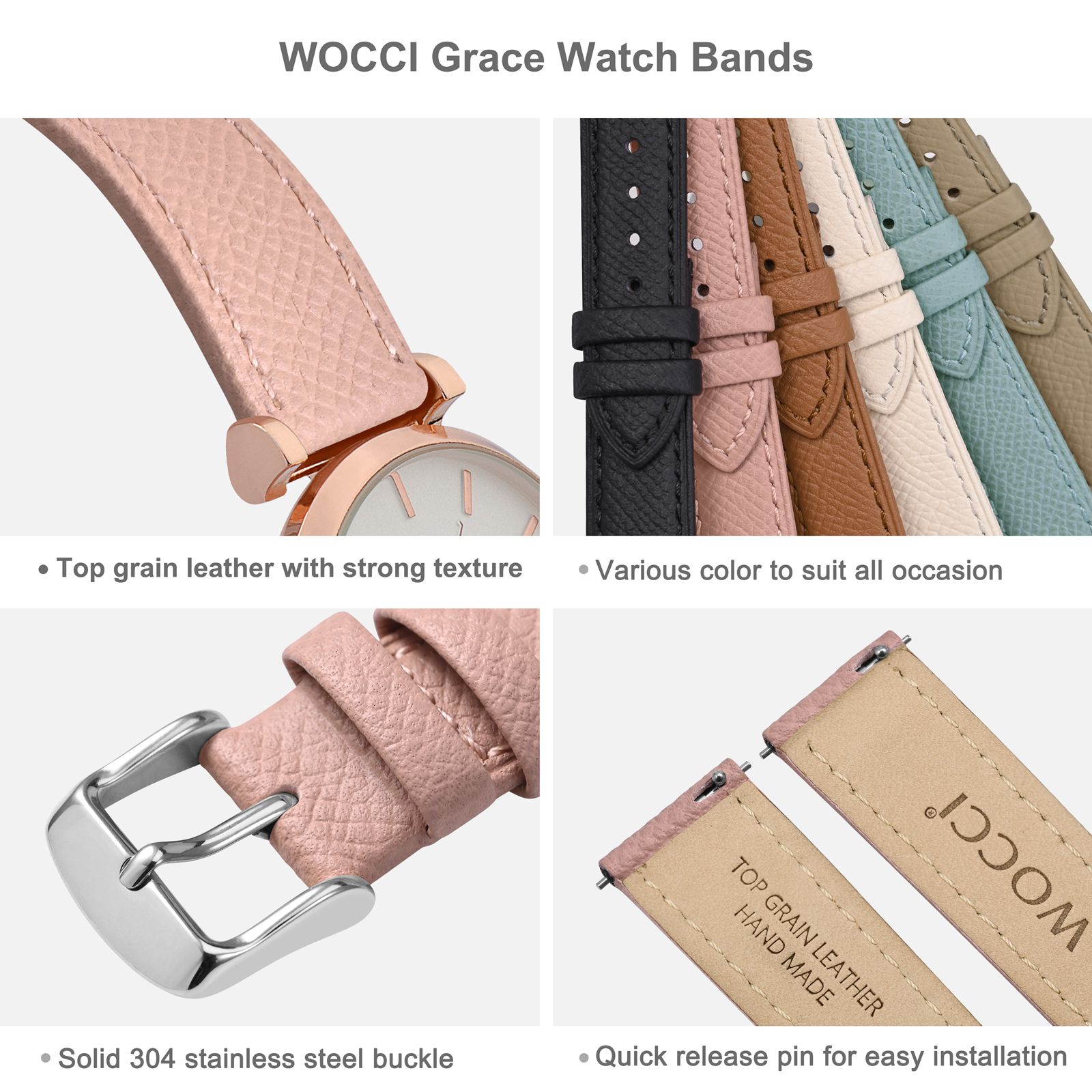 WOCCI Correa de reloj de cuero - Leather Strap Quick Release reseña y precio